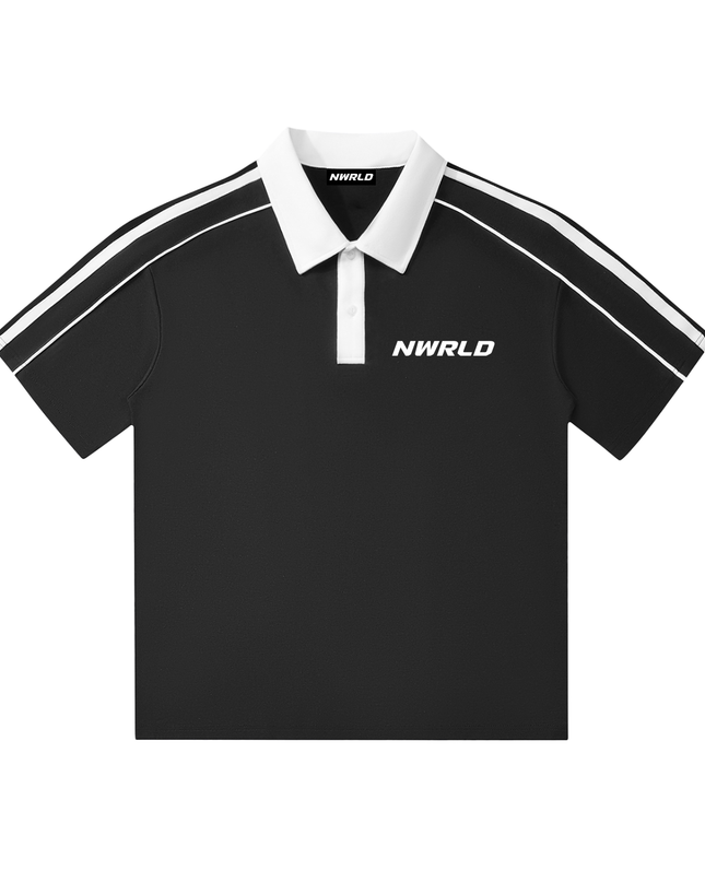 Contrast Collar Short-Sleeve Polo Shirt