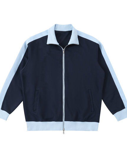 Contrast Trim Stand Collar Jacket