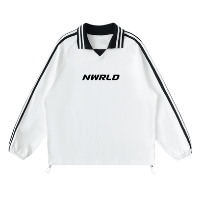 NWRLD ESSENTIALS / Contrast Striped Lapel Collar Sweatshirt - NWRLD CLOTHING