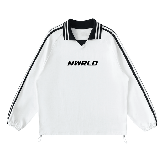 NWRLD ESSENTIALS / Contrast Striped Lapel Collar Sweatshirt - NWRLD CLOTHING