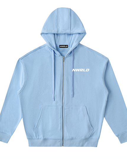 Drop-Shoulder Zip Up Hoodie