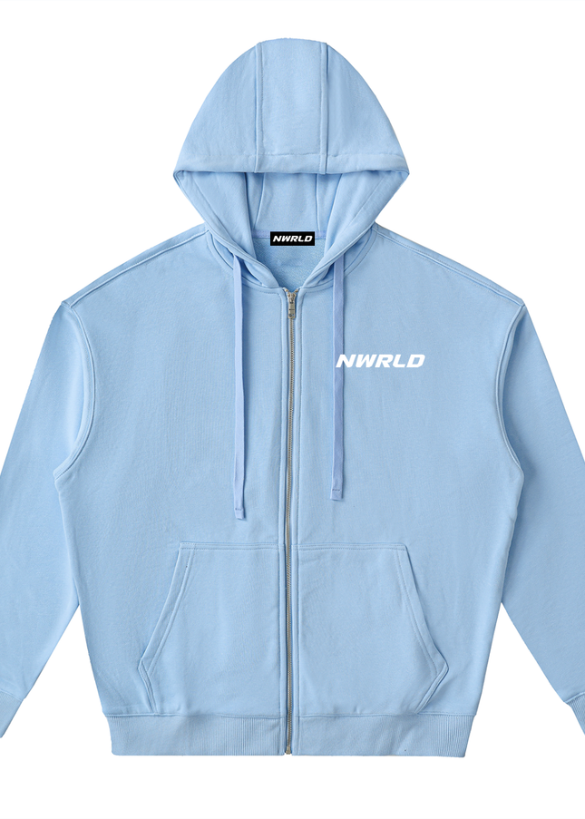 Drop-Shoulder Zip Up Hoodie