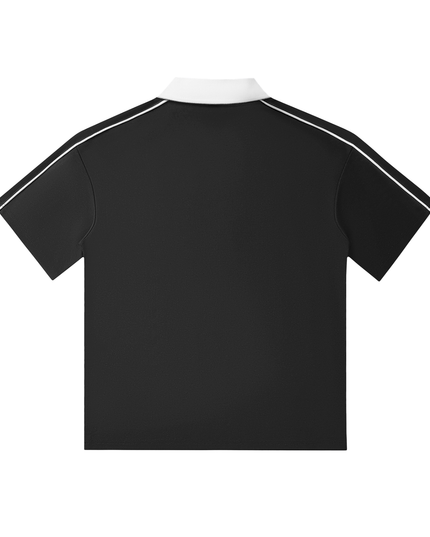 Contrast Collar Short-Sleeve Polo Shirt
