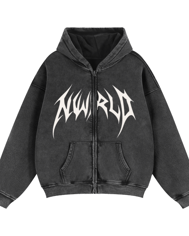 Zip-Through Boxy Fleece Hoodie