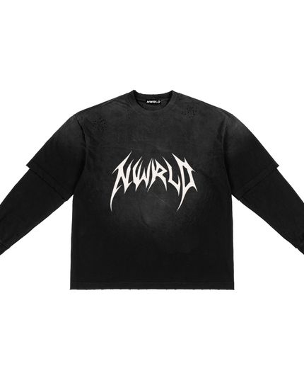 Sunfade Hand-Frayed Faux Two-Piece T-Shirt