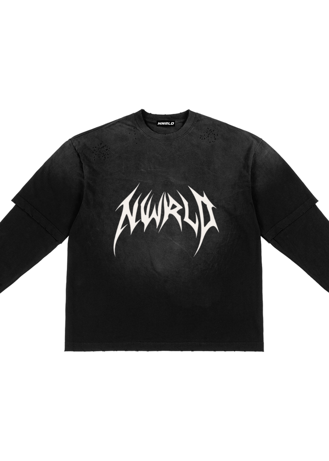 Sunfade Hand-Frayed Faux Two-Piece T-Shirt