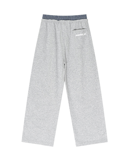 Plaid Contrast Waist Pants