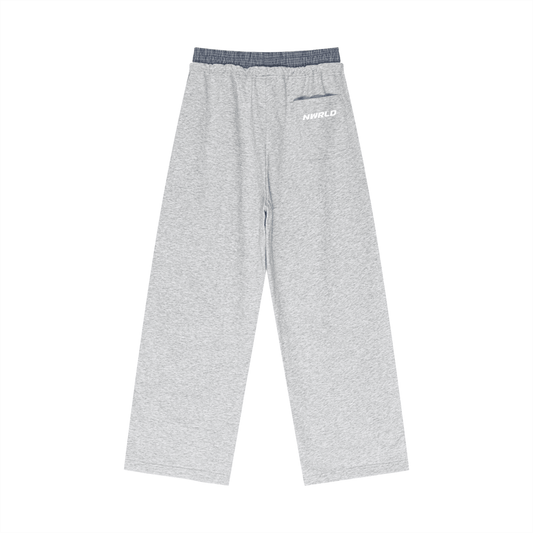 NWRLD ESSENTIALS / Plaid Contrast Waist Pants - NWRLD CLOTHING