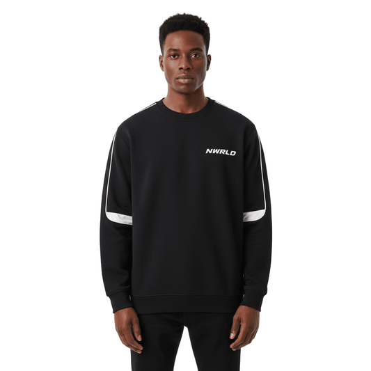 NWRLD ESSENTIALS / Oversized Crewneck Taped Sweatshirt - NWRLD CLOTHING