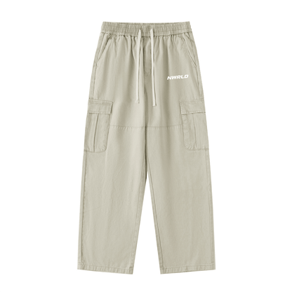 NWRLD ESSENTIALS / Drawstring Straight-Leg Cargo Pants - NWRLD CLOTHING
