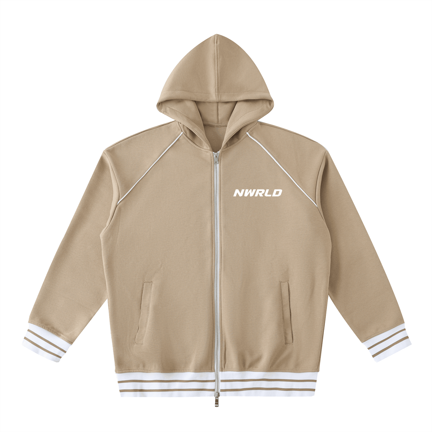 NWRLD ESSENTIAL / Striped Zip-Up Hoodie - NWRLD CLOTHING