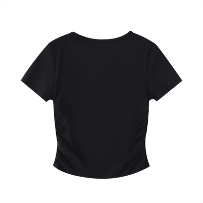 NWRLD ESSENTIALS / Ruched Bodycon Crop Top - NWRLD CLOTHING