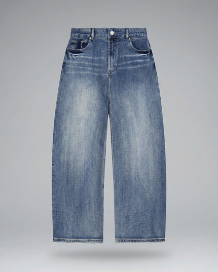 Lay-flat product shot of Sun Fade Heavyweight Denim Jeans