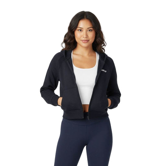 NWRLD ESSENTIALS / Cropped Zip-Through Hoodie - NWRLD CLOTHING