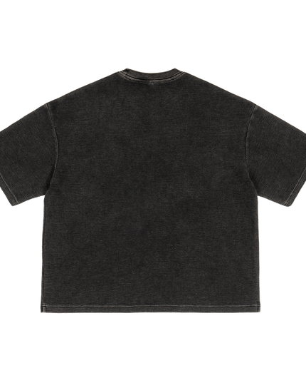 Waffle-Texture Washed Boxy T-Shirt