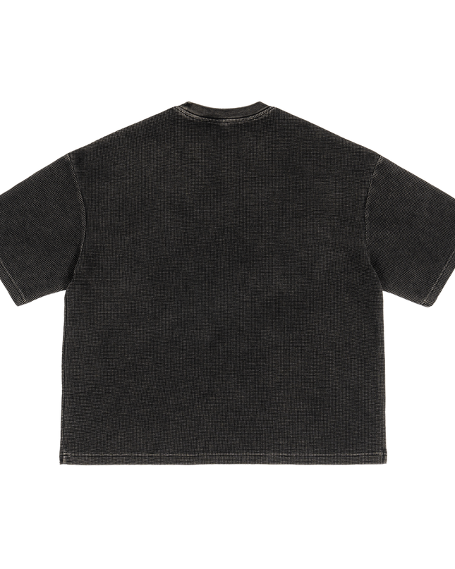 Waffle-Texture Washed Boxy T-Shirt
