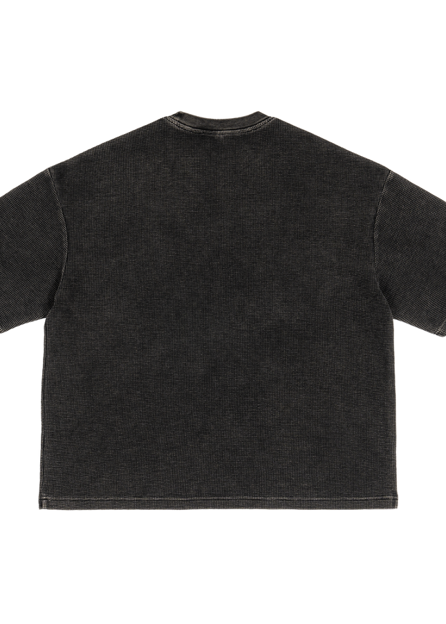 Waffle-Texture Washed Boxy T-Shirt