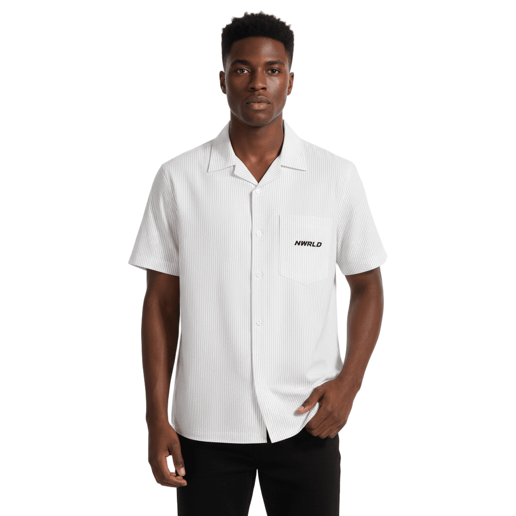 NWRLD ESSENTIALS / Oversized Vertical Stripe Boxy Shirt - NWRLD CLOTHING