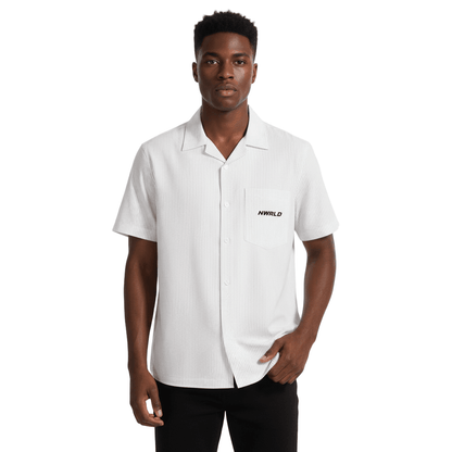 NWRLD ESSENTIALS / Oversized Vertical Stripe Boxy Shirt - NWRLD CLOTHING