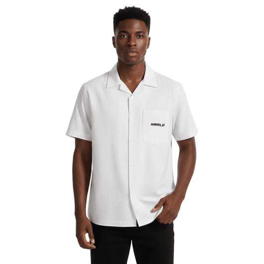 NWRLD ESSENTIALS / Oversized Vertical Stripe Boxy Shirt - NWRLD CLOTHING