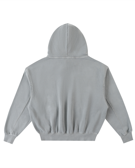 Frayed Enzyme Washed Fleece Hoodie