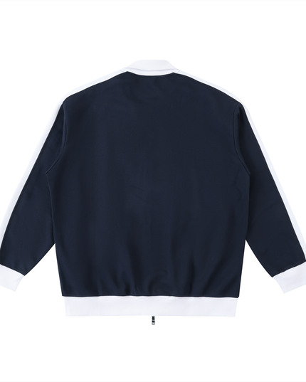 Contrast Trim Stand Collar Jacket