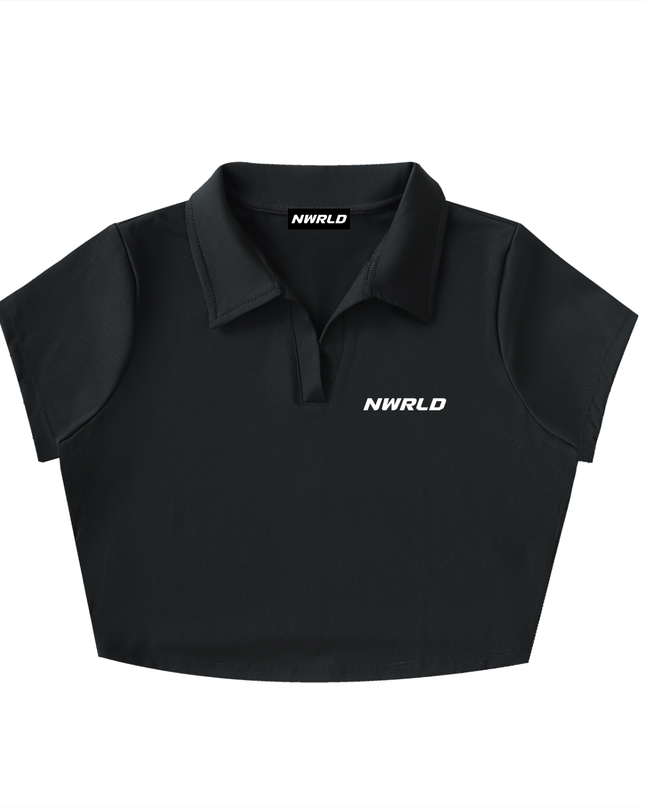 V-Neck Lapel Crop Top