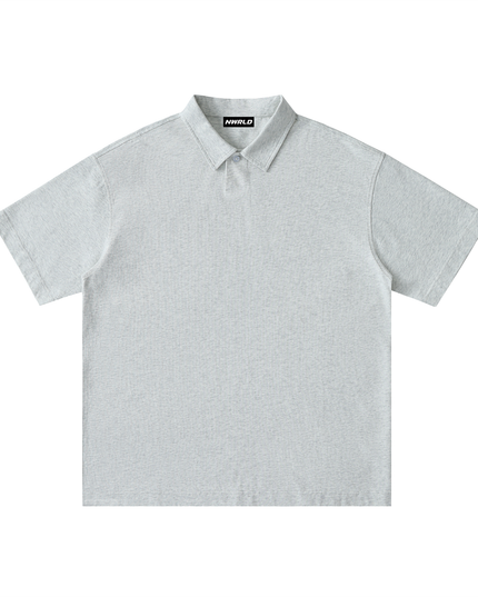 Loose Cotton Short-Sleeve Polo Shirt
