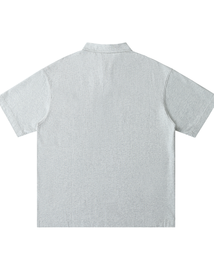Loose Cotton Short-Sleeve Polo Shirt