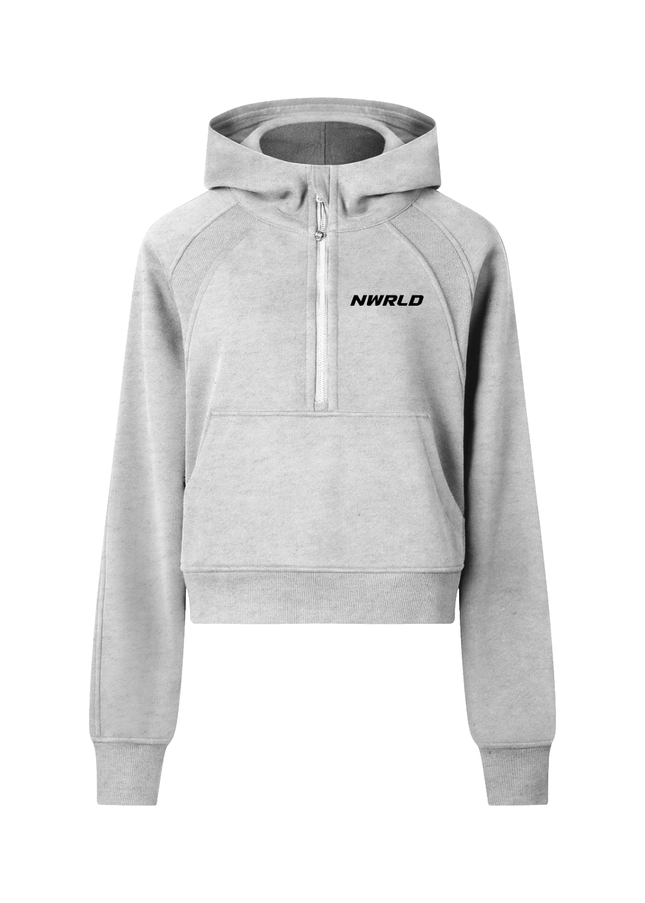 Cropped Half-Zip Hoodie