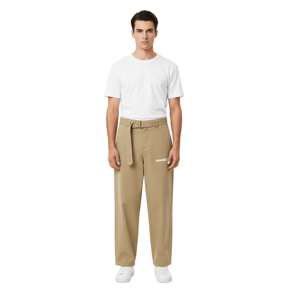 NWRLD ESSENTIAS / Twisted-Seam Belted Pants - NWRLD CLOTHING
