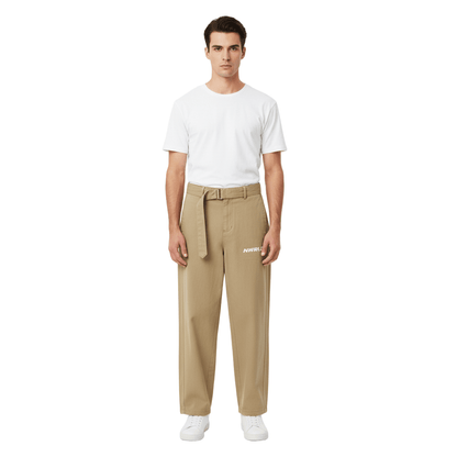 NWRLD ESSENTIAS / Twisted-Seam Belted Pants - NWRLD CLOTHING