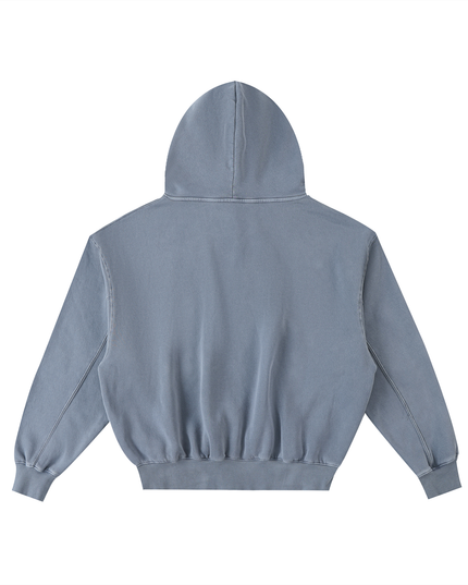 Frayed Enzyme Washed Fleece Hoodie