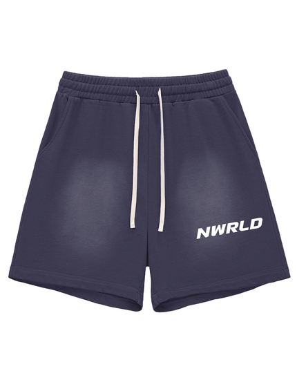 Sun Fade Raw Edge Cotton Shorts