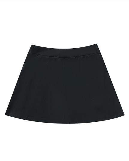 High-Waist Pocketed A-Line Skirt