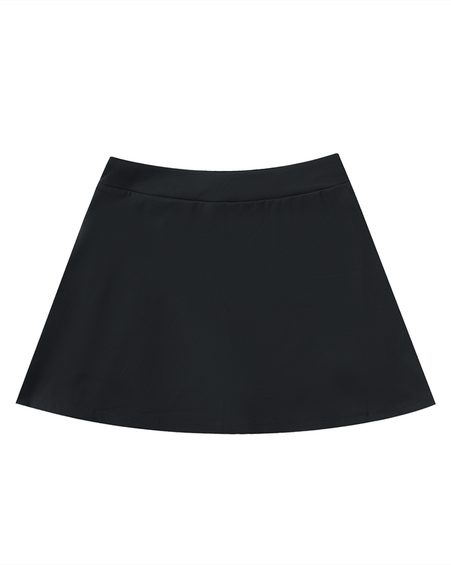 High-Waist Pocketed A-Line Skirt