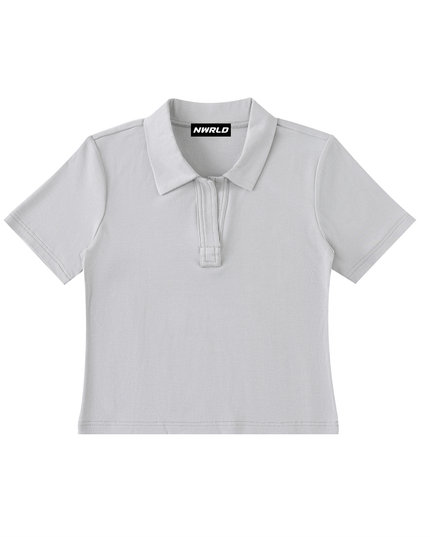Bodycon Short Sleeve Polo Shirt