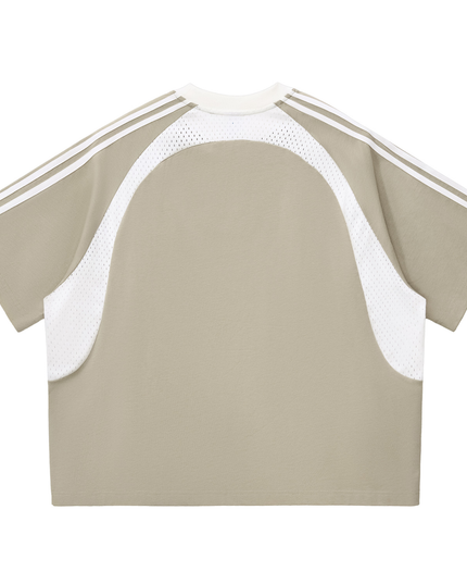 NWRLD 002 Contrast Panel Mesh T-shirt