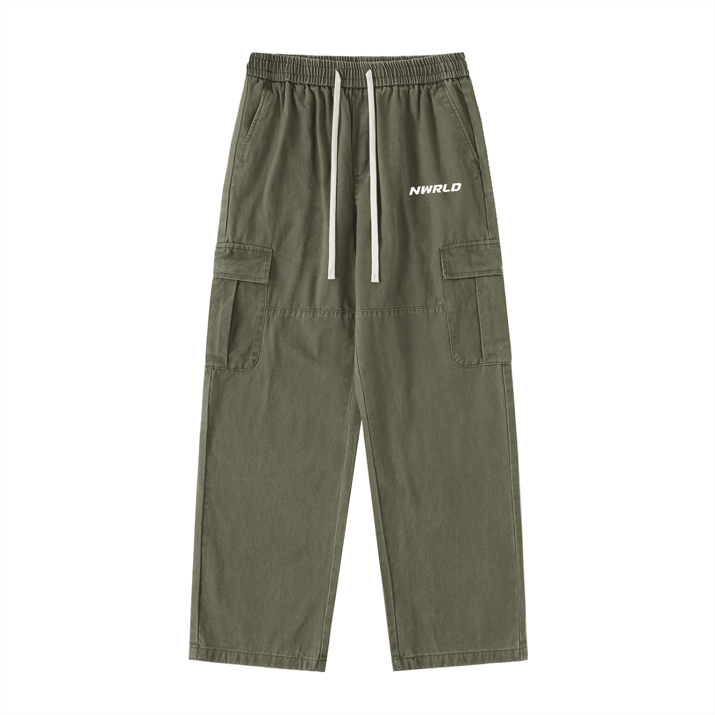 NWRLD ESSENTIALS / Drawstring Straight-Leg Cargo Pants - NWRLD CLOTHING