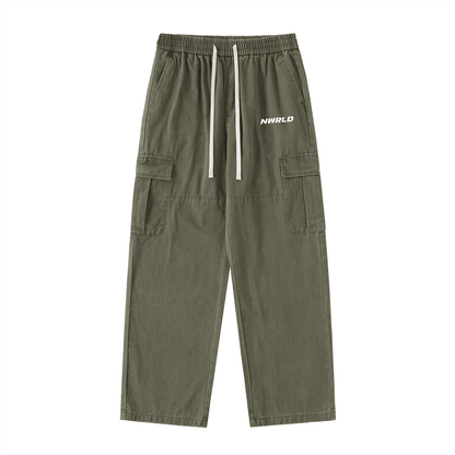NWRLD ESSENTIALS / Drawstring Straight-Leg Cargo Pants - NWRLD CLOTHING