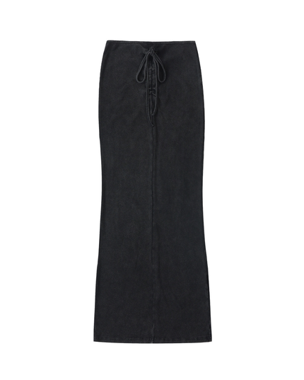 NWRLD 003 | Dyed Washed Drawstring Maxi Skirt