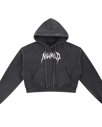 Snow Washed Cropped Hoodie