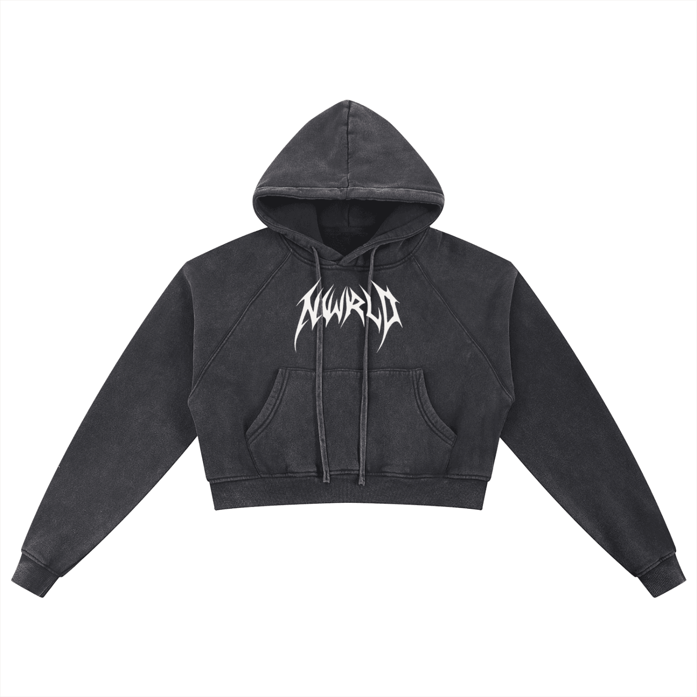 DARKMODE x METALMANIA / Snow Washed Cropped Hoodie - NWRLD CLOTHING