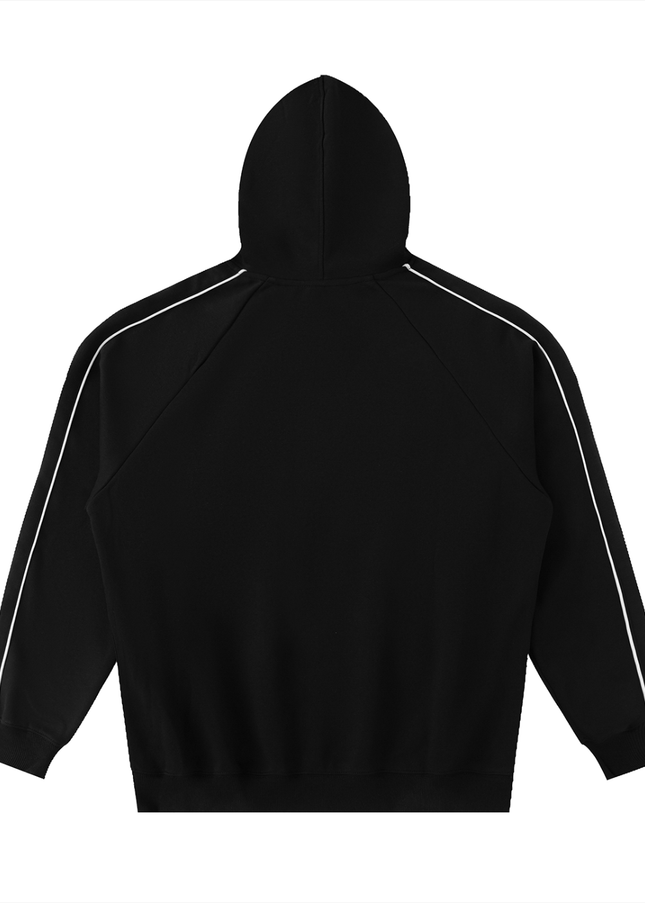 Contrast Piping Raglan Hoodie