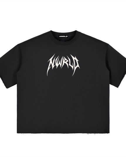 Boxy Half-Sleeve Raw-Edge T-Shirt