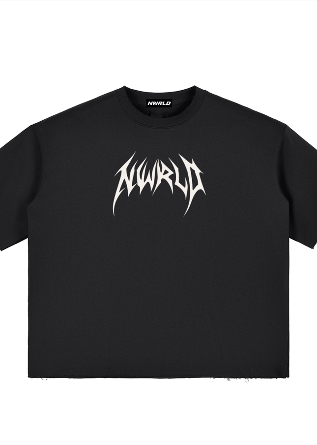 Boxy Half-Sleeve Raw-Edge T-Shirt