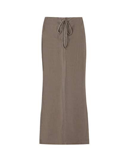 NWRLD 003 | Dyed Washed Drawstring Maxi Skirt