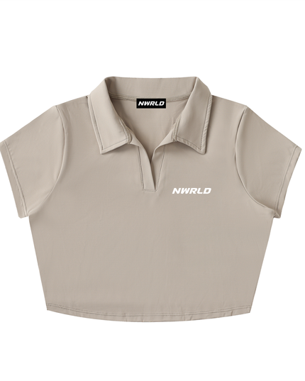 V-Neck Lapel Crop Top