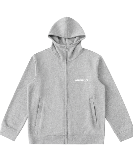 NWRLD 002 Heavyweight High Neck Zip-Up Hoodie