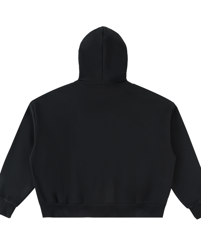 Fleeced Full-Zip Boxy Hoodie